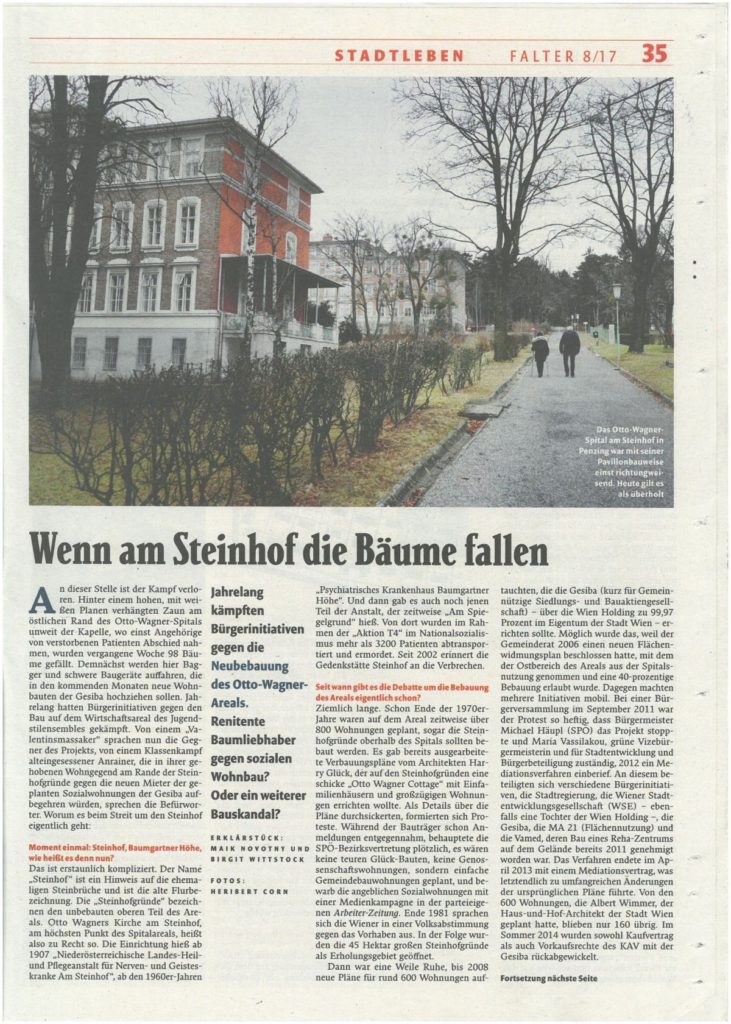 Otto Wagner Spital, Steinhof - Falter Artikel S1