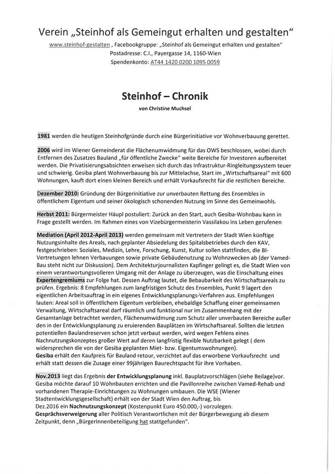 Steinhof Chronik von Christine Muchsel